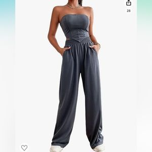 2 Piece Set - Tube Top & Sweapants